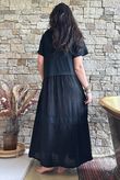 Tasha Damask T Shirt Maxi Dress Black